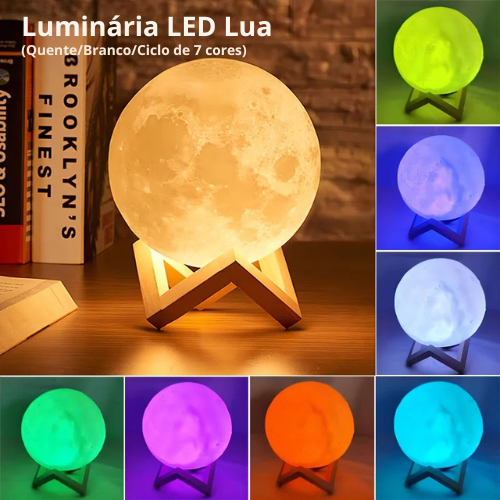 Luminária LED Lua 3D - ViShop