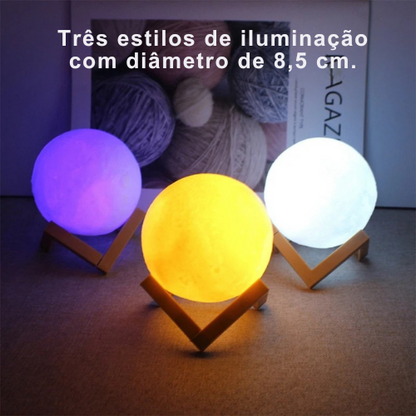 Luminária LED Lua 3D - ViShop